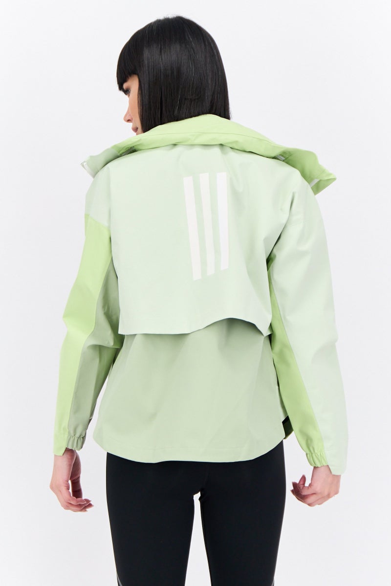 Adidas Women Sportswear Fit Long Sleeve Outdoor Jacket, Lime - Image 3
